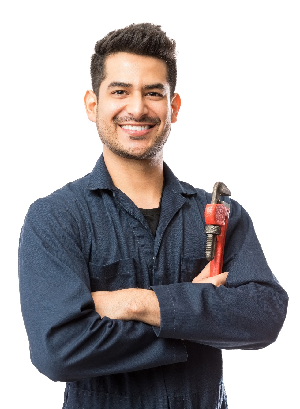 Plumber holding a wrench